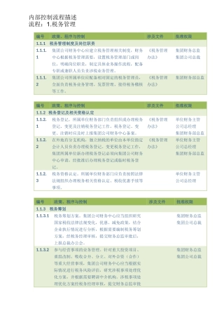 内部控制流程描述-税务管理流程