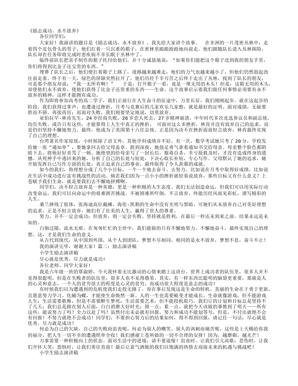 励志积极向上的演讲稿_第1页