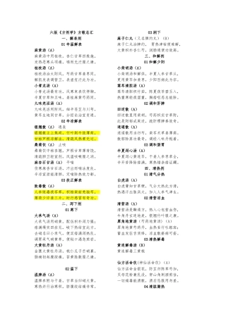 六版《方剂学》方歌总汇