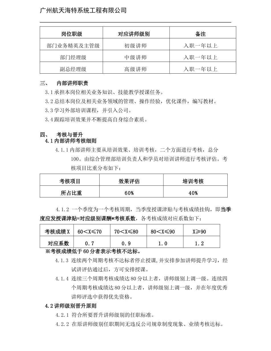 内部培训讲师管理制度_第2页