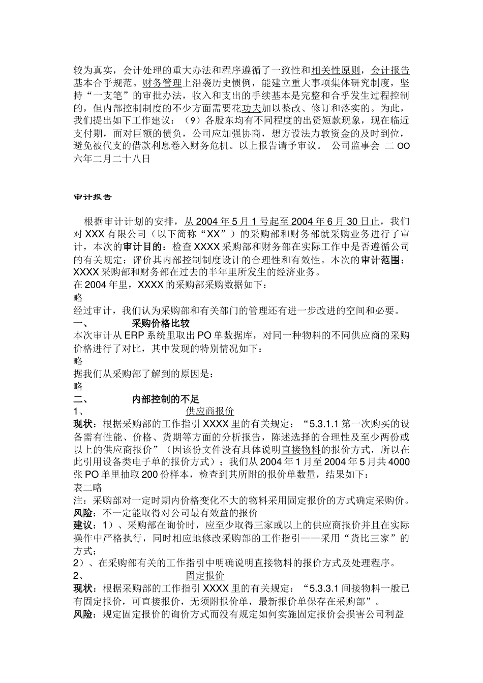 内部审计报告的范文_第2页