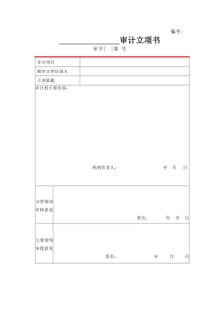 内部审计常用表格文书