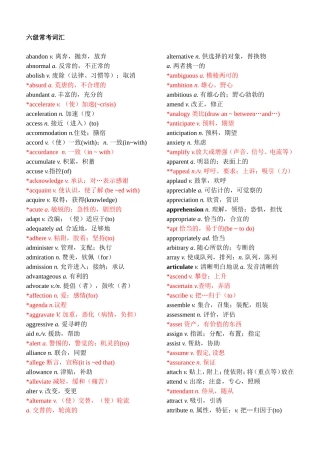 六级常考词汇