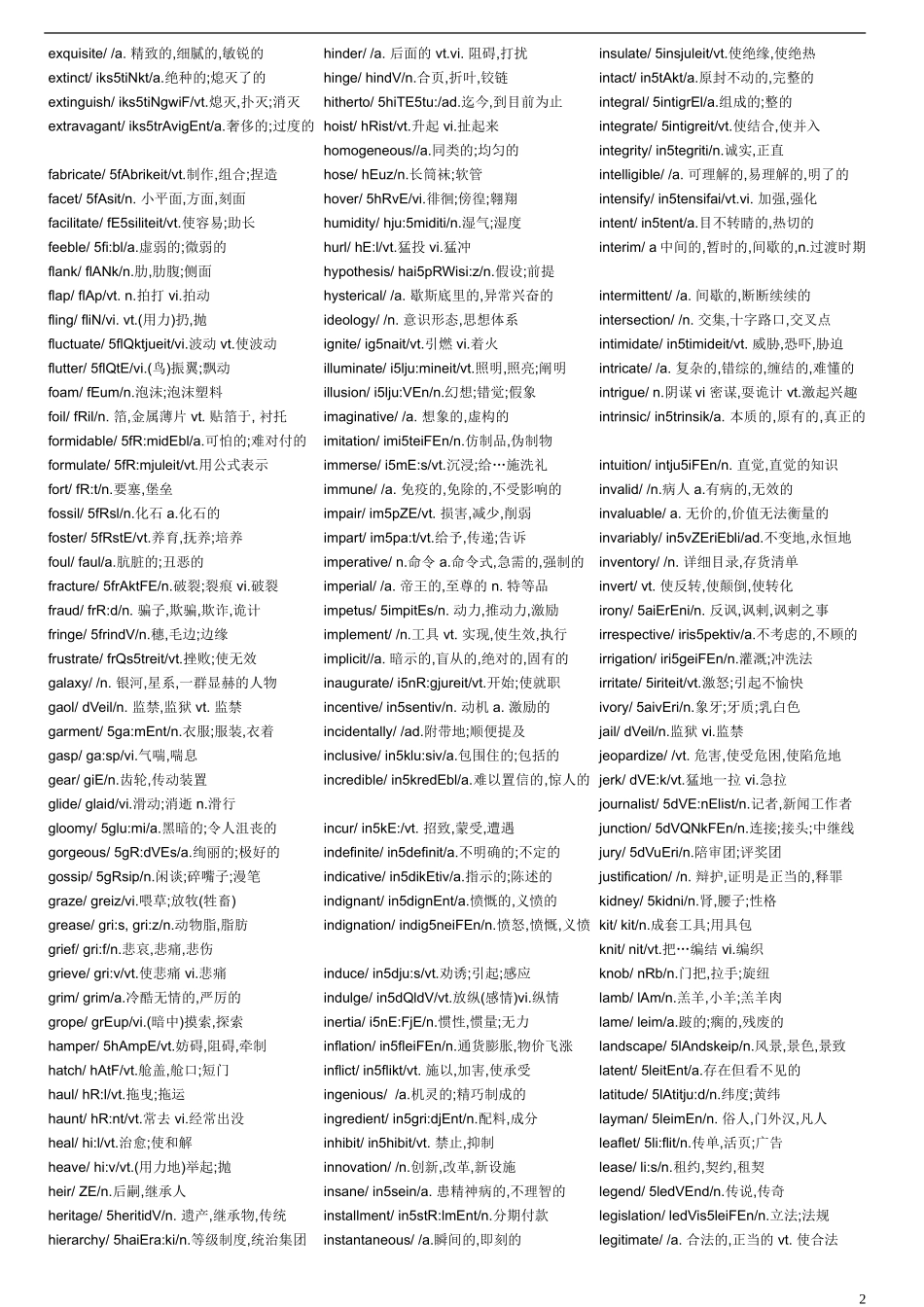 六级高频词汇(同名24129)_第2页