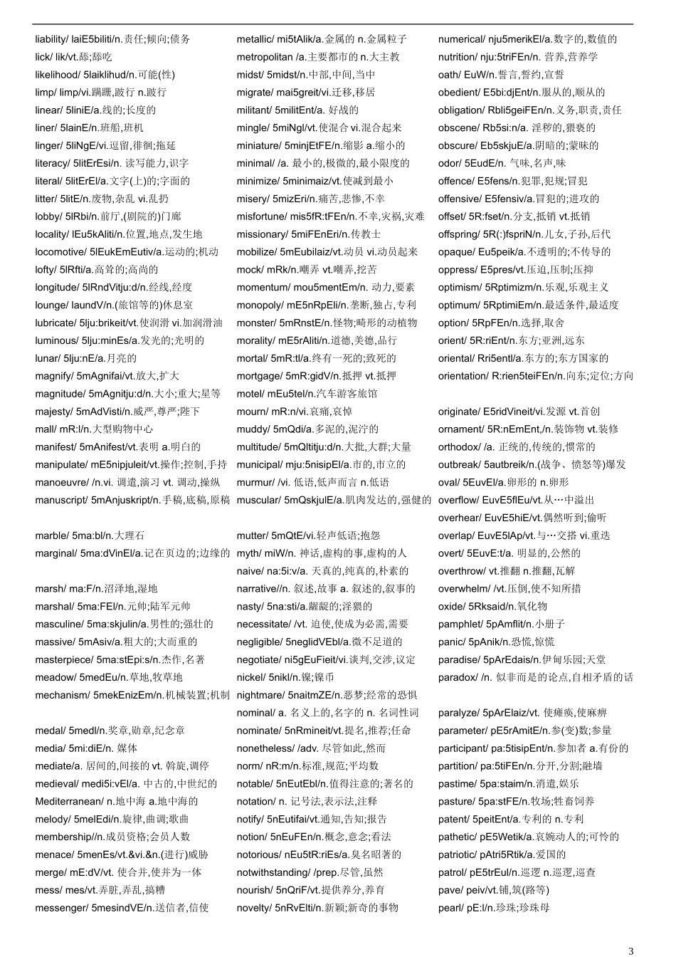 六级高频词汇(同名24129)_第3页