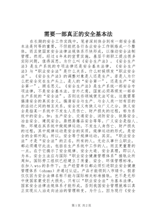 需要一部真正的安全基本法