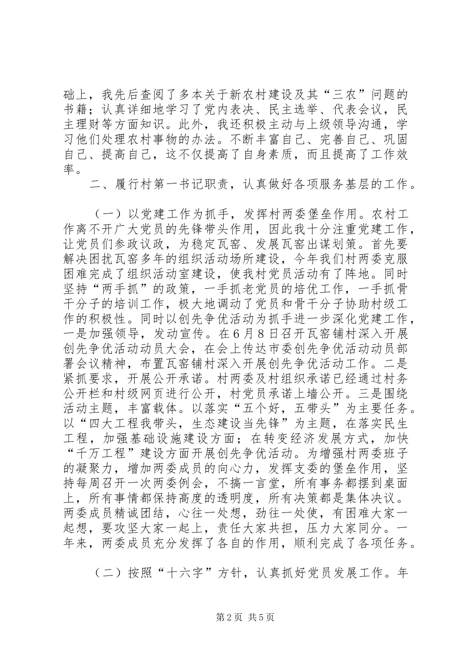 选派干部村第一书记个人述职报告_第2页