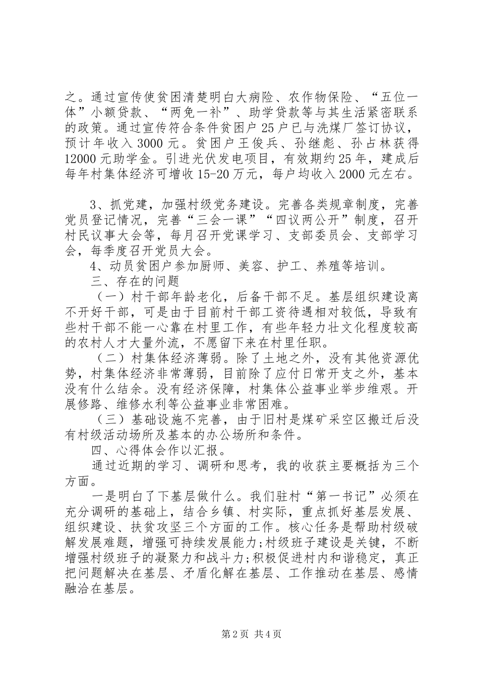 选派驻村第一书记扶贫工作总结_第2页