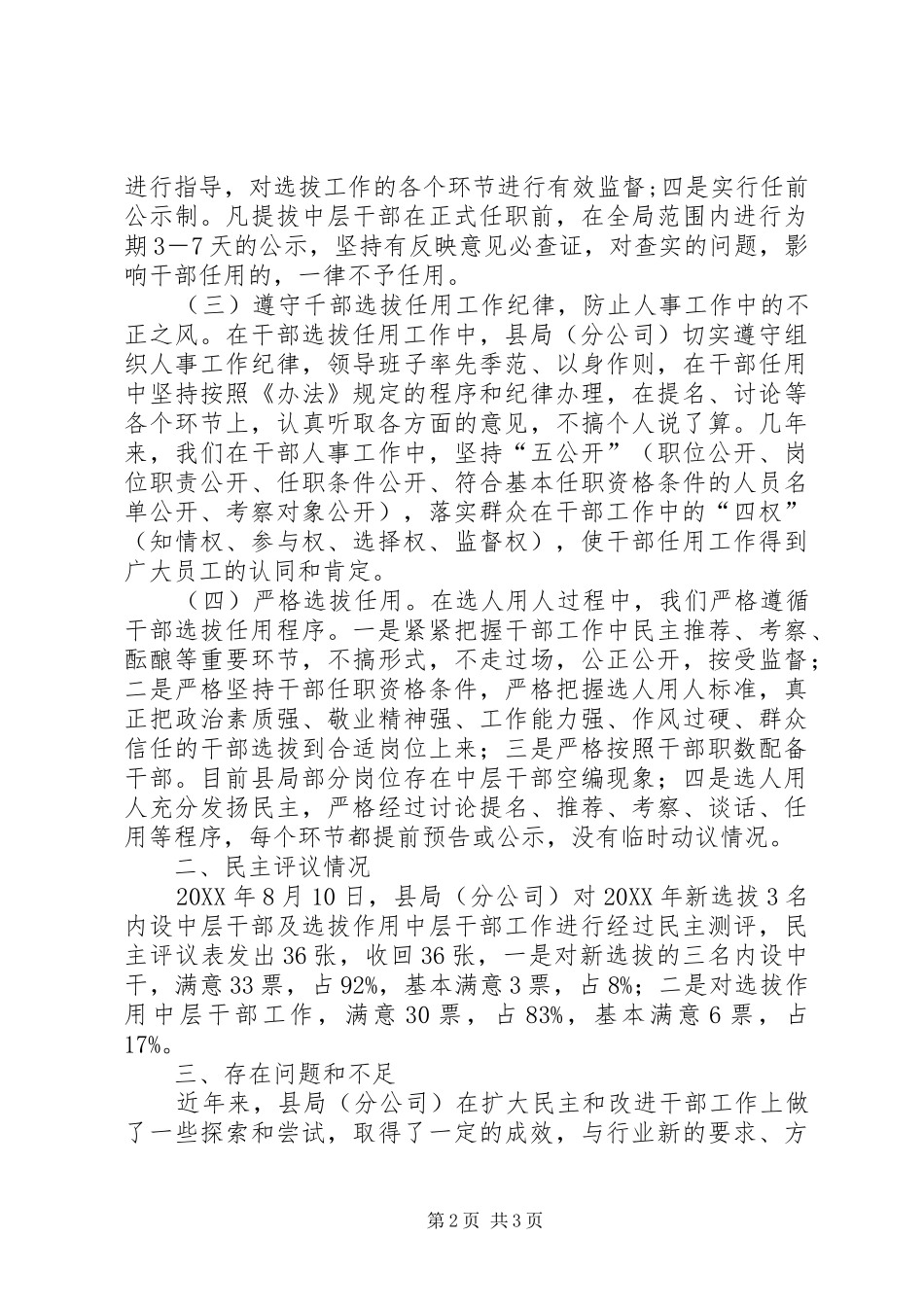 选人用人工作自查报告_第2页