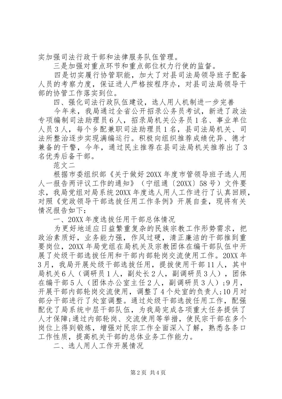 选人用人专项整治自查工作报告_第2页