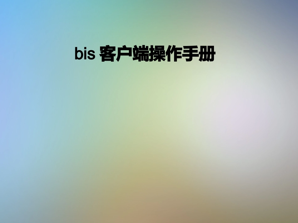 bis客户端操作手册_第1页