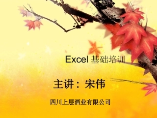 excel教程培训课件