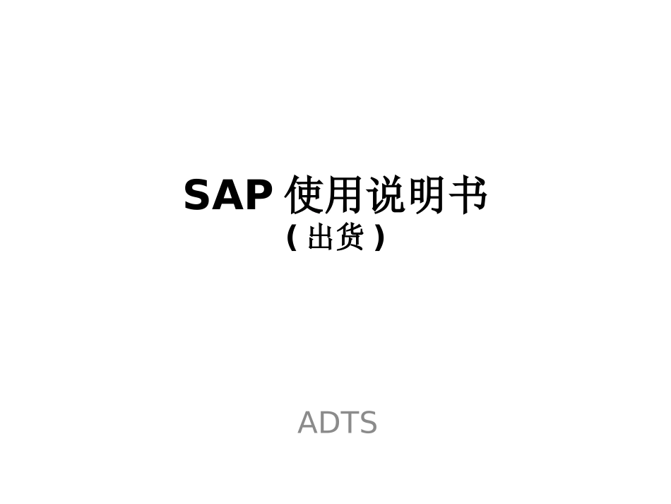 SAPSD使用手册_第1页