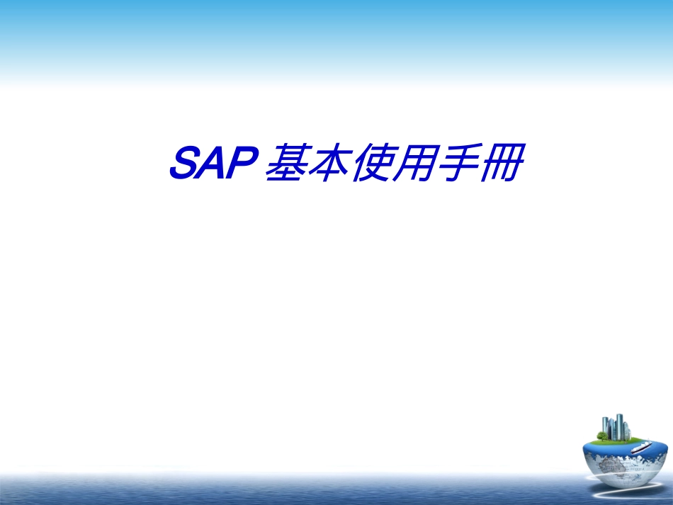 SAP基本使用手册_第1页