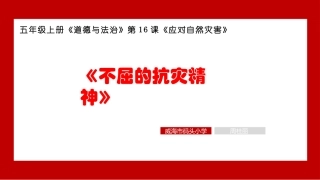 不屈的抗灾精神