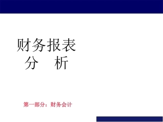 财务报表分析比率分析