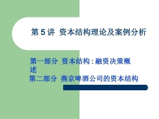 财务管理案例分析资本结构及其案例分析