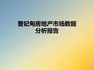 曹妃甸房地产市场数据分析报告