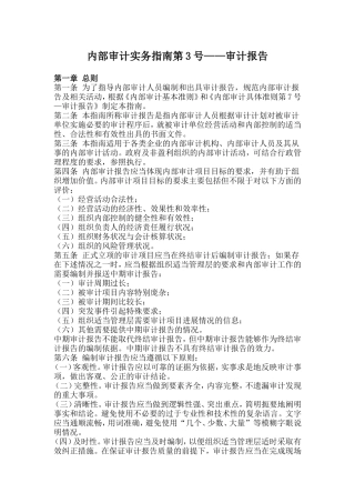 内部审计实务指南第3号