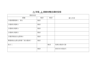 内容整合表格(六数学上)