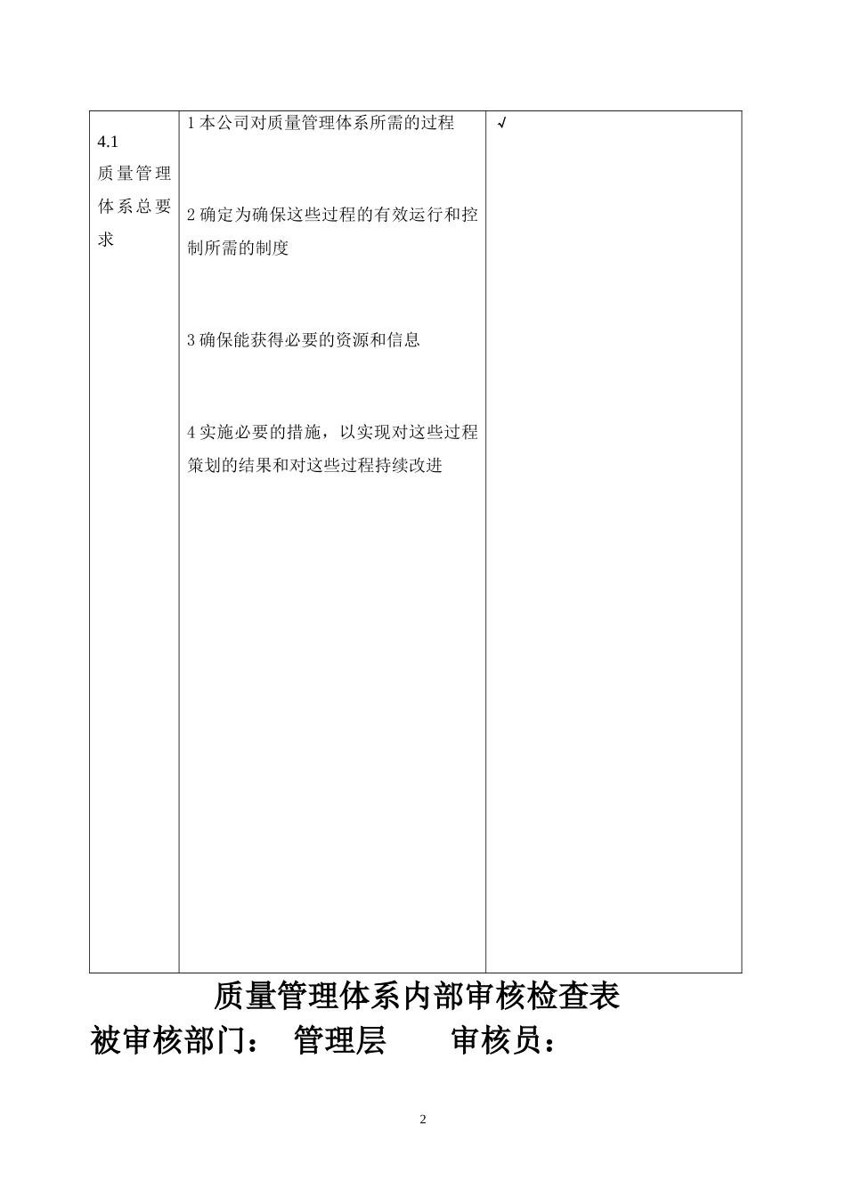 内审检查表-各部门_第2页