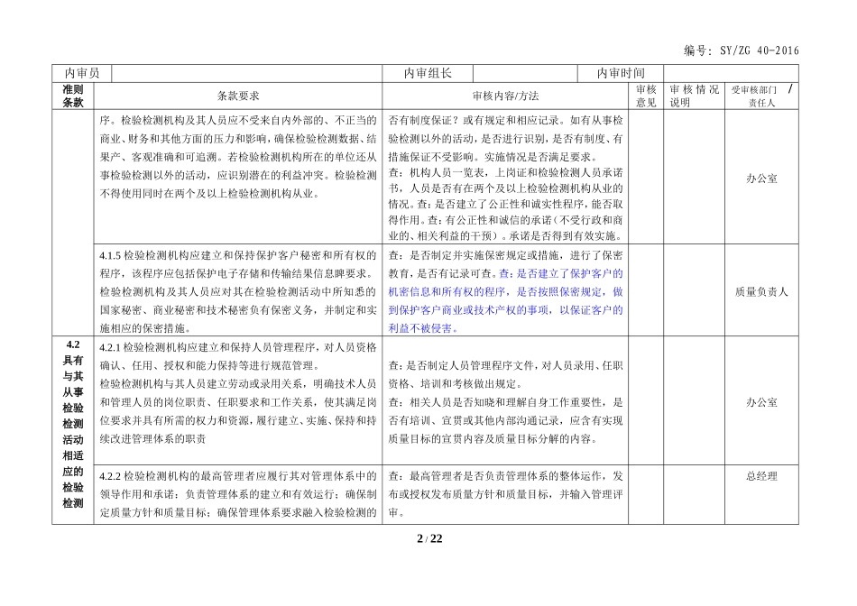 内审检查表资质认定-(2016)_第2页