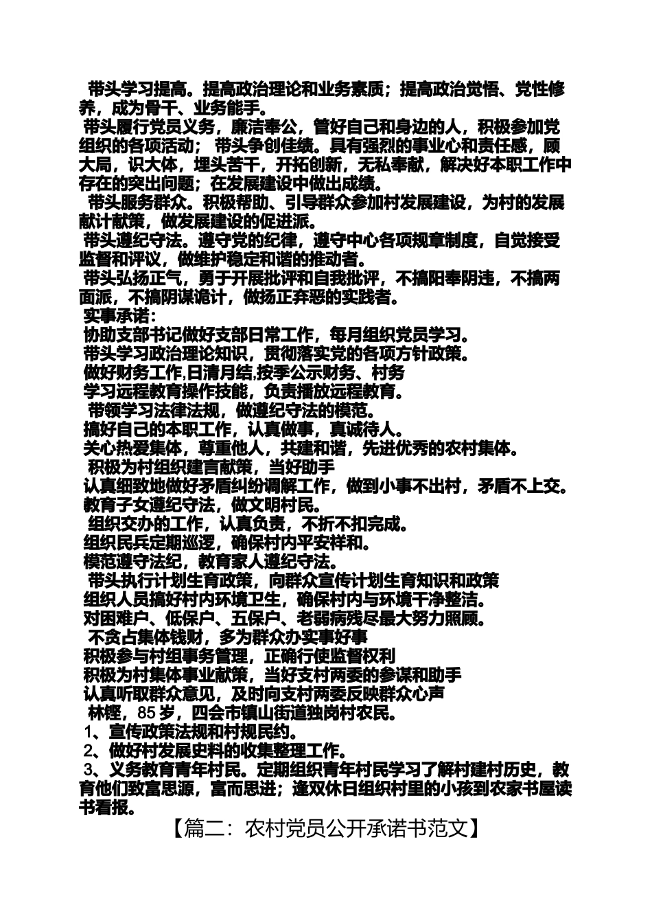 农村党员干部承诺书_第3页