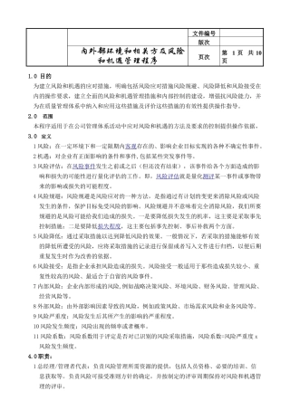 内外部环境的风险和机遇管理程序A0