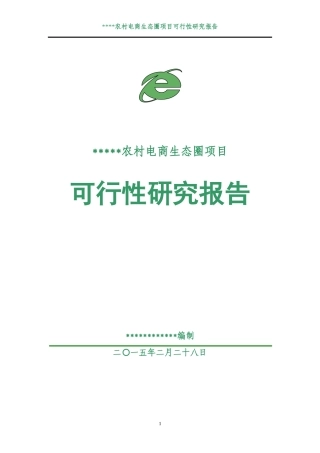 农村电商项目可行性研究报告