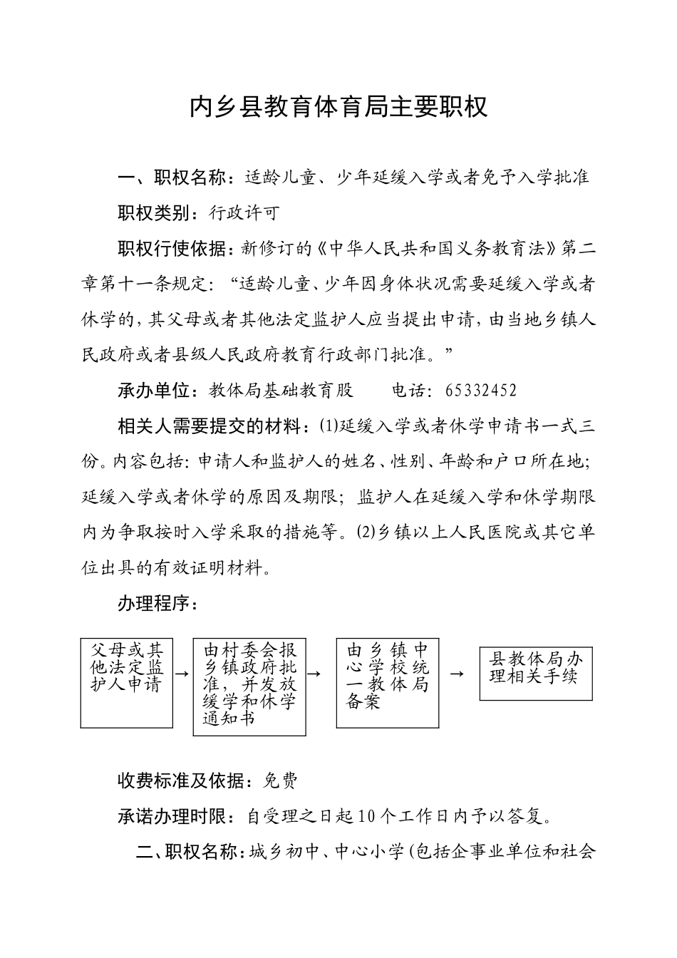 内乡县教育体育局审批职权_第1页