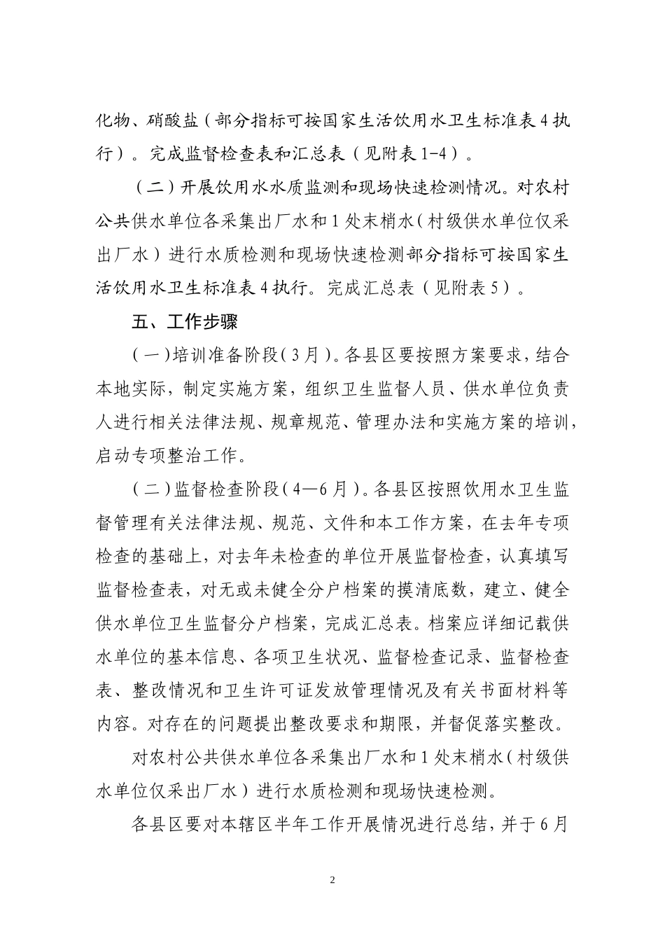 农村生活饮用水专项整治工作方案_第2页
