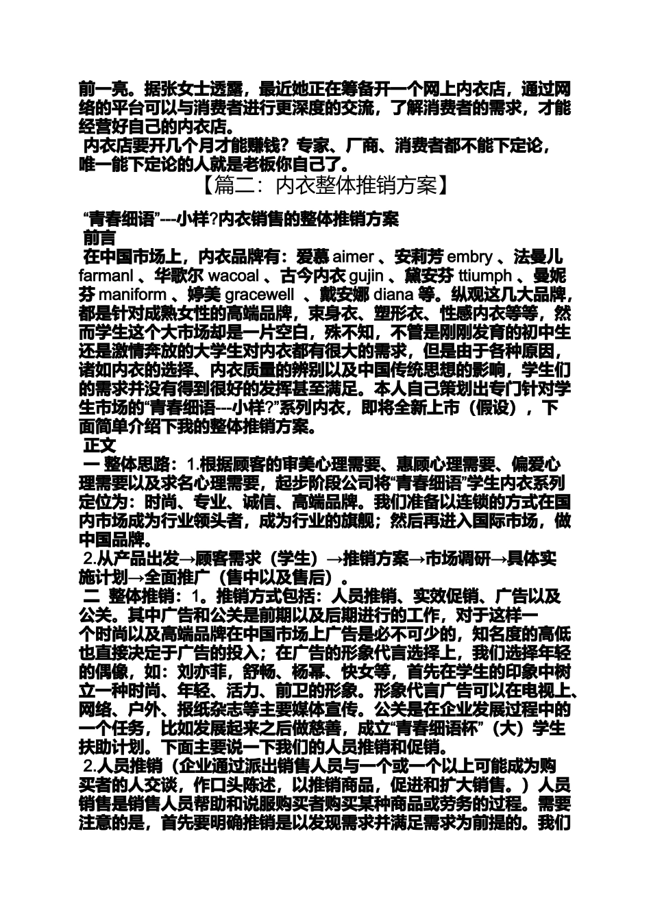 内衣店策划方案_第3页