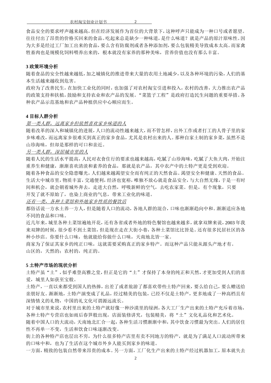 农村淘宝创业计划书_第3页