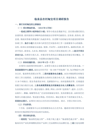 农村淘宝电商调研报告