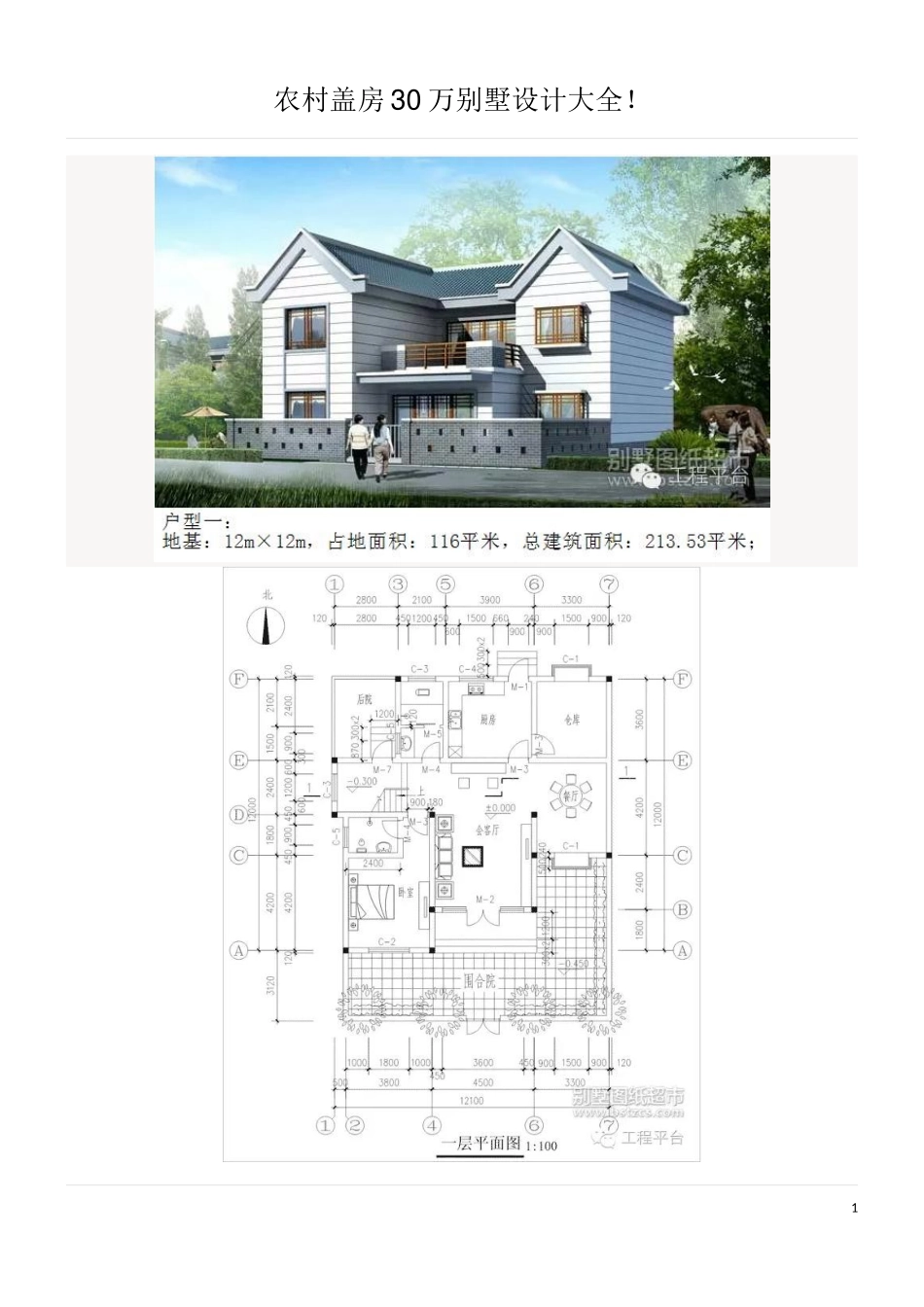 农村盖房30万别墅设计大全_第1页