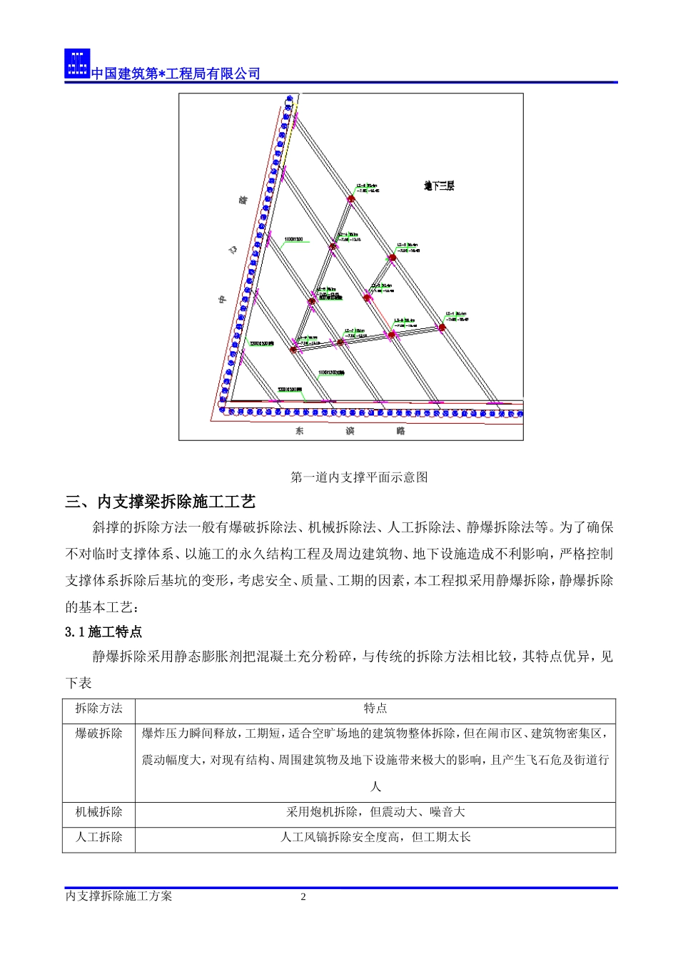 内支撑静爆拆除施工方案_第3页