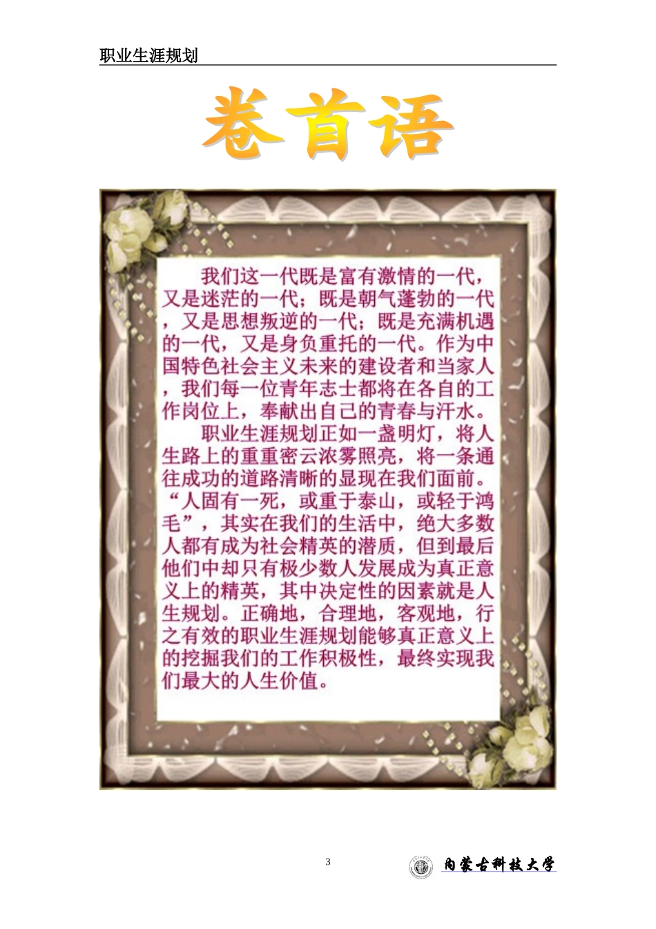 内蒙古科技大学-职业生涯规划_第3页