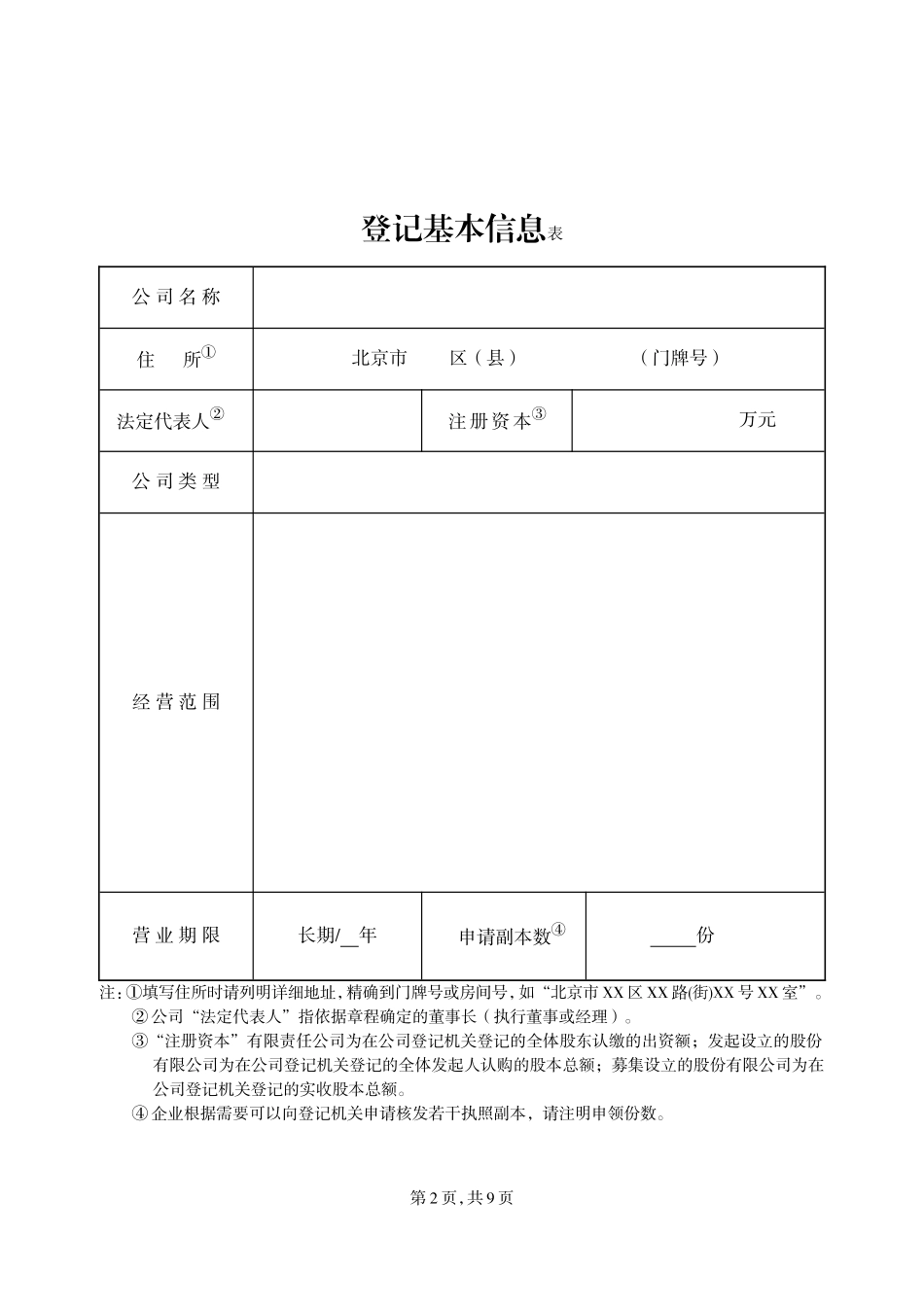 内资公司设立登记申请书_第3页