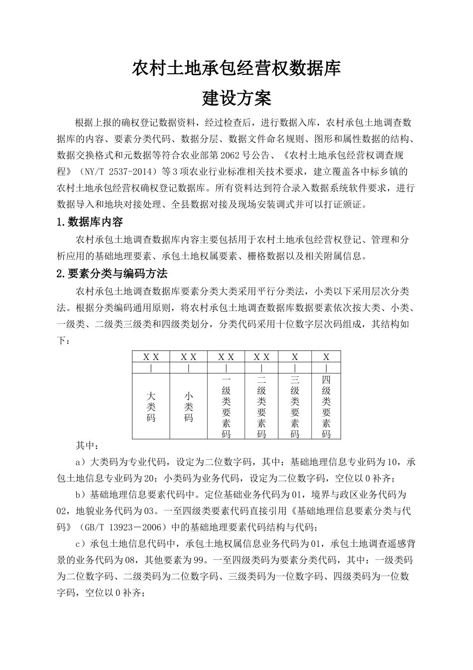 农村土地承包经营权数据库建设方案_第1页