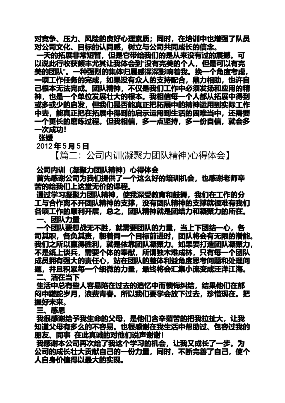 凝聚力心得体会_第2页