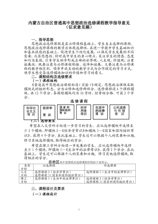 内蒙古普通高中思想政治选修课程教学指导意见(修改第二稿).doc