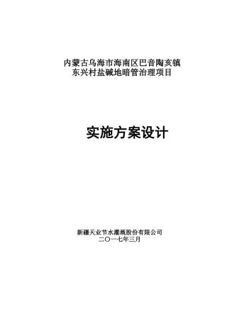 内蒙古乌海市暗管排盐设计说明书