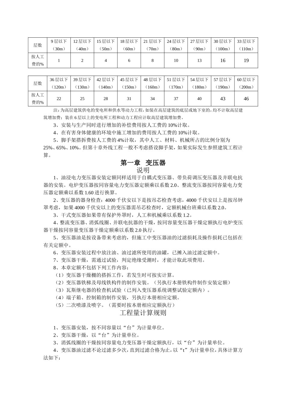 内蒙古自治区安装工程预算定额(2009)——电气_第2页