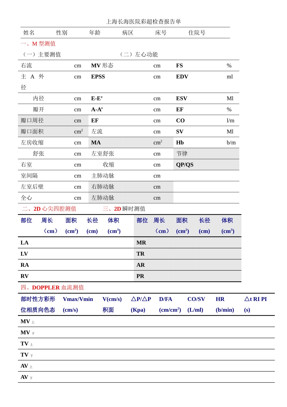 内科-心血管内科-心脏彩超报告单_第1页