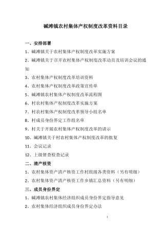 农村集体产权制度改革资料目录