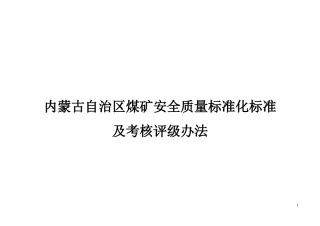 内蒙古自治区煤矿质量标准化标准