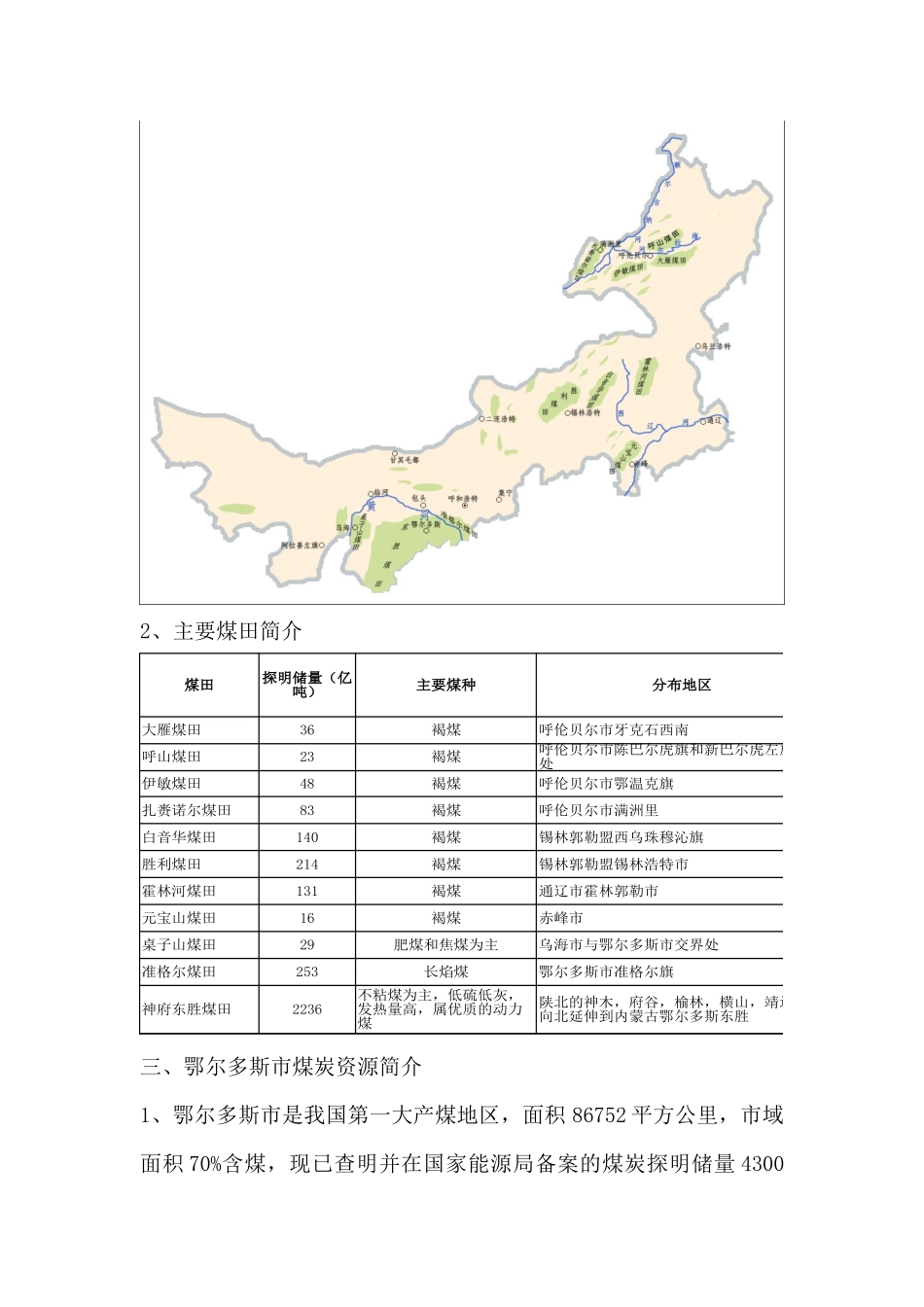 内蒙古自治区煤炭资源及其西部地区煤炭铁路运输简介_第2页