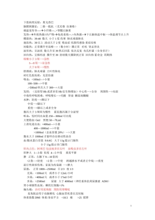 内科主治医师考试记忆要点