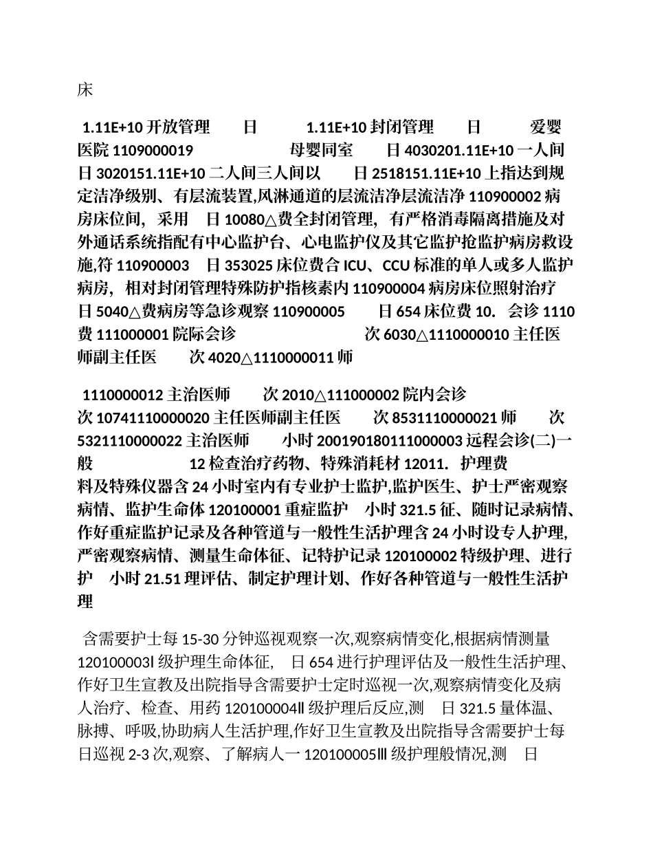 内蒙古自治区医疗服务项目价格表(全)_第3页