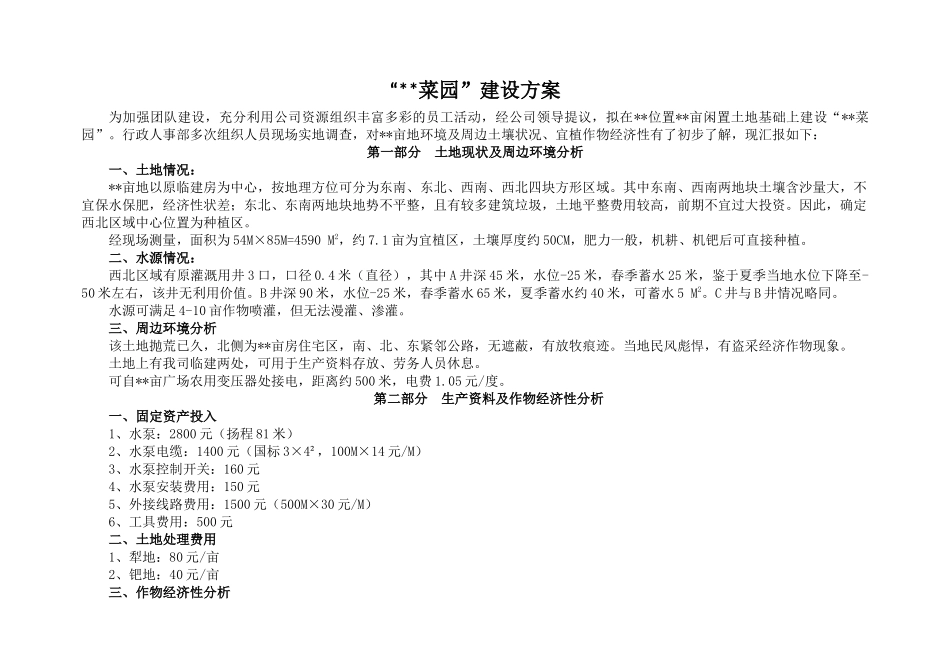 农场(农庄、菜园)建设方案_第1页